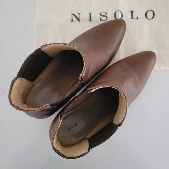 Nisolo Sustainable Heeled Commuter Chelsea Boot Pointed Almond Toe Dari Size 8 - Picture 5 of 7
